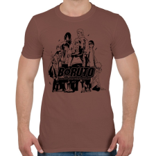 PRINTFASHION Boruto - Férfi póló - Mogyoróbarna férfi póló