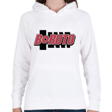PRINTFASHION BORUTO logo - Női kapucnis pulóver - Fehér női pulóver, kardigán
