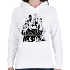 PRINTFASHION Boruto - Női kapucnis pulóver - Fehér női pulóver, kardigán