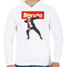 PRINTFASHION Boruto Uzumaki - Férfi kapucnis pulóver - Fehér férfi pulóver, kardigán