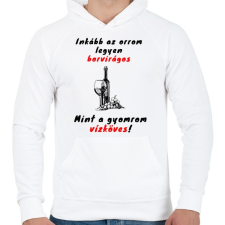 PRINTFASHION borvirág - Férfi kapucnis pulóver - Fehér férfi pulóver, kardigán
