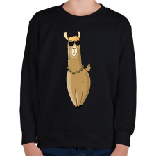 PRINTFASHION Boss Lama - Gyerek pulóver - Fekete gyerek pulóver, kardigán