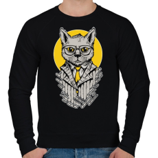 PRINTFASHION Bosscat - Férfi pulóver - Fekete