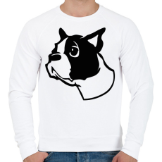 PRINTFASHION Boston terrier - Draw - Férfi pulóver - Fehér