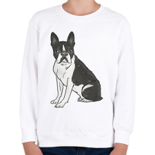 PRINTFASHION Boston terrier - Gyerek pulóver - Fehér gyerek pulóver, kardigán