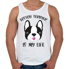 PRINTFASHION Boston terrier is my life - Férfi atléta - Fehér