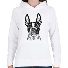 PRINTFASHION boston terrier - Női kapucnis pulóver - Fehér