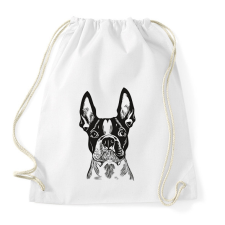 PRINTFASHION boston terrier - Sportzsák, Tornazsák - Fehér tornazsák