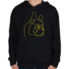 PRINTFASHION Boston terrier - vonalas - Gyerek kapucnis pulóver - Fekete gyerek pulóver, kardigán