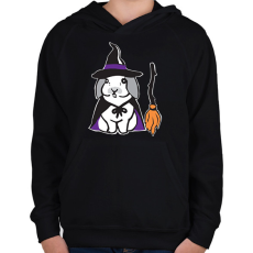 PRINTFASHION boszorkány nyuszi - Gyerek kapucnis pulóver - Fekete