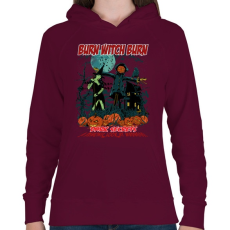 PRINTFASHION Boszorkányégetés - Női kapucnis pulóver - Bordó