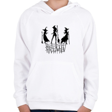 PRINTFASHION Boszorkányos Halloween - Gyerek kapucnis pulóver - Fehér