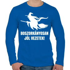 PRINTFASHION Boszorkányosan vezetek - Férfi hosszú ujjú póló - Királykék férfi póló