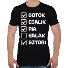PRINTFASHION Botok csalik pia halak sztori (fehér) - Férfi póló - Fekete férfi póló