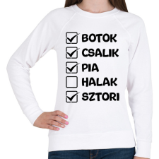 PRINTFASHION Botok csalik pia halak sztori (fekete) - Női pulóver - Fehér női pulóver, kardigán