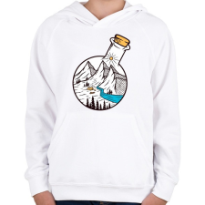 PRINTFASHION Bottle of Mountains - Gyerek kapucnis pulóver - Fehér gyerek pulóver, kardigán