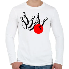 PRINTFASHION Bowling - Férfi hosszú ujjú póló - Fehér férfi póló