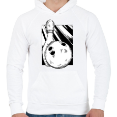 PRINTFASHION Bowling - Férfi kapucnis pulóver - Fehér