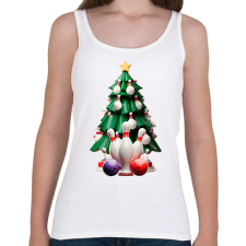 PRINTFASHION Bowling karácsonyfa - Női atléta - Fehér női trikó