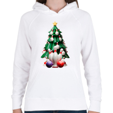 PRINTFASHION Bowling karácsonyfa - Női kapucnis pulóver - Fehér női pulóver, kardigán