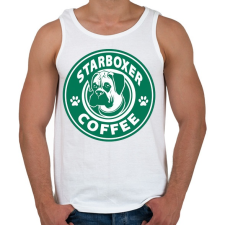 PRINTFASHION Boxer coffe - Férfi atléta - Fehér atléta, trikó
