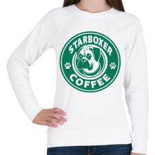 PRINTFASHION Boxer coffe - Női pulóver - Fehér női pulóver, kardigán