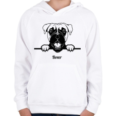 PRINTFASHION Boxer - Gyerek kapucnis pulóver - Fehér