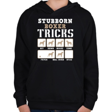 PRINTFASHION Boxer tricks inverse - Gyerek kapucnis pulóver - Fekete gyerek pulóver, kardigán