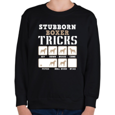 PRINTFASHION Boxer tricks inverse - Gyerek pulóver - Fekete