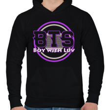 PRINTFASHION Boy With Luv BTS - Férfi kapucnis pulóver - Fekete férfi pulóver, kardigán