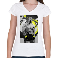 PRINTFASHION BOYKA - Női V-nyakú póló - Fehér