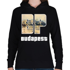 PRINTFASHION bp budapest - Női kapucnis pulóver - Fekete női pulóver, kardigán