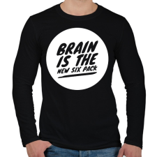 PRINTFASHION Brain is the new - Férfi hosszú ujjú póló - Fekete férfi póló