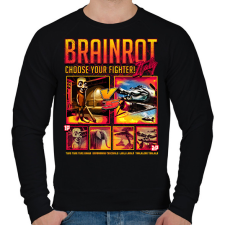 PRINTFASHION Brainrot Italy Choose your fighter - Férfi pulóver - Fekete férfi pulóver, kardigán