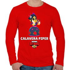 PRINTFASHION Brawl Stars Calavera Piper - Férfi hosszú ujjú póló - Piros férfi póló