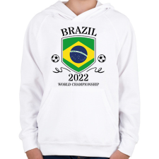 PRINTFASHION Brazil 2022 - Gyerek kapucnis pulóver - Fehér gyerek pulóver, kardigán