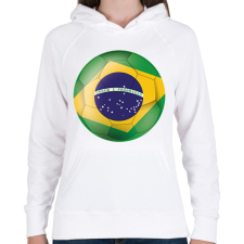 PRINTFASHION Brazil labda - Női kapucnis pulóver - Fehér női pulóver, kardigán