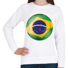 PRINTFASHION Brazil labda - Női pulóver - Fehér női pulóver, kardigán