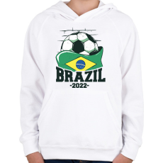 PRINTFASHION Brazilok 2022 - Gyerek kapucnis pulóver - Fehér