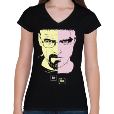PRINTFASHION brBA - Női V-nyakú póló - Fekete