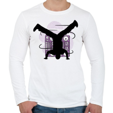 PRINTFASHION Break tánc - Férfi hosszú ujjú póló - Fehér