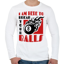 PRINTFASHION Break your balls - Férfi hosszú ujjú póló - Fehér férfi póló