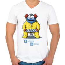 PRINTFASHION Breaking cookies - Férfi V-nyakú póló - Fehér férfi póló