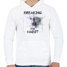 PRINTFASHION breakingthehabbit-01.png - Férfi kapucnis pulóver - Fehér