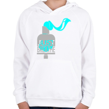 PRINTFASHION Breathe it - Gyerek kapucnis pulóver - Fehér gyerek pulóver, kardigán