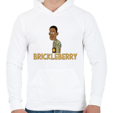 PRINTFASHION Brickleberry: Denzel - Férfi kapucnis pulóver - Fehér