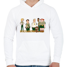 PRINTFASHION Brickleberry - Férfi kapucnis pulóver - Fehér