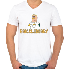 PRINTFASHION Brickleberry: Woody - Férfi V-nyakú póló - Fehér