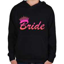 PRINTFASHION Bride - Gyerek kapucnis pulóver - Fekete gyerek pulóver, kardigán