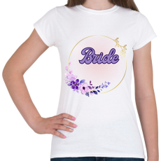 PRINTFASHION Bride  lila virágos (1) - Női póló - Fehér